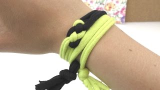 Armband mit Knoten aus Stoffstreifen  einfaches aber schickes Armband selber machen  Anleitung DIY [upl. by Aleka]