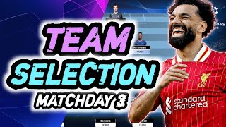 UCL FANTASY MATCHDAY 3 TEAM SELECTION  LIMITLESS ACTIVE   Champions League Fantasy Tips 202425 [upl. by Hareehat]