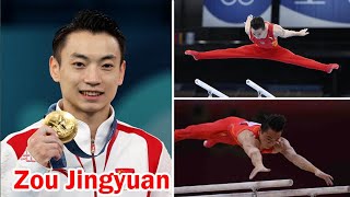 Zou Jingyuan wins gold medal in the men’s gymnastics parallel bars event at the Paris 2024 [upl. by Heigho]