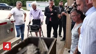 Family exhumes remains finds Clinton Township cemetery reburied debris pieces of casket [upl. by Nessie]