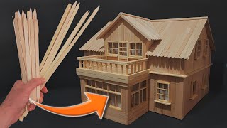 Miniature House Made out of Skewers [upl. by Ecirahs979]