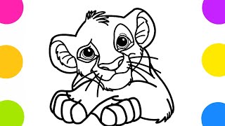 How to draw Simba from The Lion King [upl. by Dorina365]