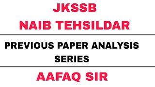 JKSSB NAIB TEHSILDAR 2024  PREVIOUS PAPER amp SYLLABUS  TREND OF EXAM  HOW TO START PREPRATION [upl. by Archibald]