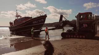 Scarborough RNLI Lifeboat launch 4K [upl. by Adnilre]