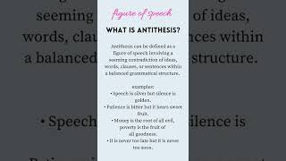 Antithesis Figure of speech 5  What is Antithesis Meaning and Examples of Antithesis shorts [upl. by Ialda436]