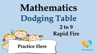 Dodging Table 2 to 9 Rapid Fire round  Practice Dodging table 2 to 9  Learn Dodging table  Math [upl. by Nonnaer]