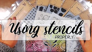 How to use stencils properly 🦋 Mixed media techniques [upl. by Aluk50]