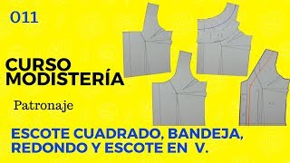 Curso Modistería Escote Cuadrado Bandeja Redondo y V [upl. by Yrellav]