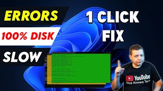 How To Fix 100 Disk Usage in Windows  FPS Stutter Fix  Fix Windows Issues in ONE CLICK [upl. by Naugan927]