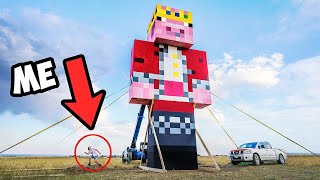 I Built The Worlds Largest Minecraft Statue [upl. by Narda]