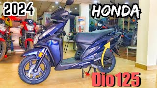 Honda dio 125  new model 2024 blue colour New features OBD2 price mileage review dio125 scooter [upl. by Nahtanaj]