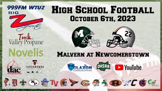 Malvern at Newcomerstown  OHSAA High School Football from BIG Z Sports  WTUZ 999 [upl. by Croydon]