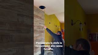 Installazione cucina economica a legna Margherita evo thermorossi da parte di fumista spazzacamino [upl. by Danzig149]