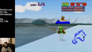 Mario Kart 64 Sherbet Land SC Flap Former World Record 1quot66 NTSC [upl. by Lananna658]