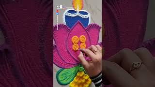 Beautiful Rangoli Tricks by Sangeeta Deepavali Sankranti Dhanteras and Diwali Simple Rangoli [upl. by Tryck]