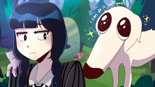 LET ME DO IT FOR YOU WEDNESDAY  Borzoi dog is helping Wednesday Addams [upl. by Annahsad]