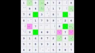 Sudoku Demonstration  Skyscraper Technique Example 05 [upl. by Ehc]