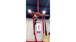 Aerial Silks CrossBack Tension Split to SplitPoles Double Stag and Cupid [upl. by Richers]