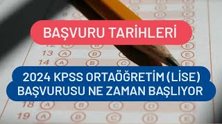 2024 Kpss Ortaöğretim Başvurusu Ne Zaman [upl. by Sascha242]