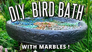 DIY BIrd Bath Restoration With Vintage Marbles [upl. by Atoiyanap]