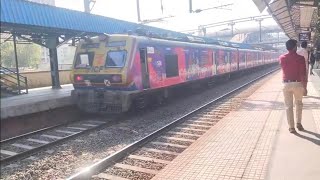 AC fast local train video  ac train video live in railway station  AC local train Mumbai video [upl. by Namien]