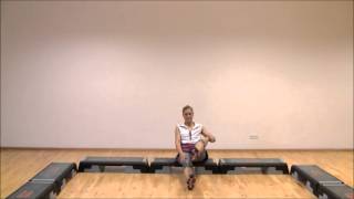 Step stretch seated  Step Stretching  Marina Aagaard MFE [upl. by Rubens]