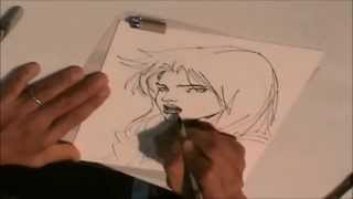 Jim Lee drawing Black Canary Quick [upl. by Eppie476]