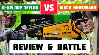 Salah Satu Gergaji Terbaik Review Gergaji Teflon DXplore 3 Mata Vs Ingco Industrial HHAS28400 [upl. by Munro547]