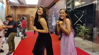 Myra Singh and Aakriti Sharma reel making at Boogle Bollywood Award show 2023 [upl. by Annodas]