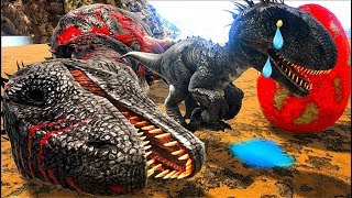 A História do Bebê quotPapaiquot Indoraptor Caçaram TODA Minha Família Dinossauros Ark Survival Evolved [upl. by Hetti]