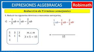 Reducción de términos semejantes fracciones [upl. by Olivie]