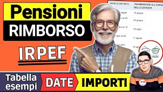 PENSIONI ✅ RIMBORSO IRPEF NETTO E CONGUAGLI 2024 ➜ TABELLE DATE ESEMPI INPS 730 IMPORTI QUANDO [upl. by Huxley]