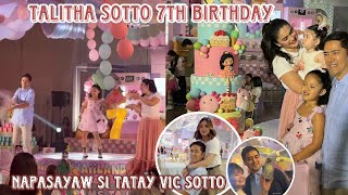 Tali Sotto bonggang 7th birthday memorable ang performance with Vic Sotto amp Pauleen Luna [upl. by Grenville]