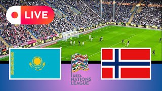 🔴 LIVE KAZAKHSTAN VS NORWAY  UEFA Nations League 2024  eFootball PES Simulation [upl. by Zillah]