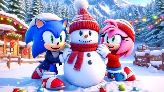 SONIC x AMY Fall In Love amp Build Snowman In CHRISTMAS☃️ Funny Story Sonic The Hedgehog 3 Animation [upl. by Bokaj]