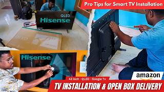 My Hisense E68N QLED Smart TV Open Box Delivery amp Installation Experience😮🔥 [upl. by Aihsenek476]