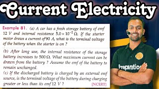 Ex81 current electricity  a a car has a fresh storage battery of emf 12v and internal resistance [upl. by Larual]