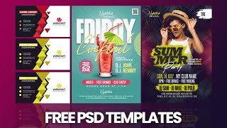 How To Download and Use FREE PSD TEMPLATES  Free Flyer Business Cards Brochure Templates [upl. by Oneil]