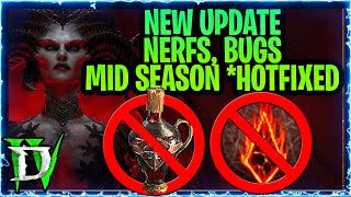 Diablo 4 Season 6  More Bugs More Nerfs Updates  Mid Season Feedback Diablo IV RIP ANTIVENOM [upl. by Nomael]