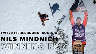 FWT20 Fieberbrunn Austria  Nils Mindnich Snowboard Men Winning Run [upl. by Beatrix]