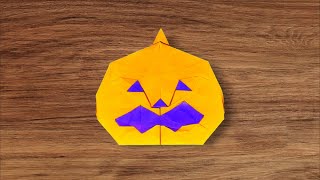 Origami JackoLantern 折り紙ジャック・オ・ランタン 🎃 pumpkin ghost 👻 [upl. by Cyrillus]