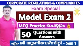 Corporate Regulations amp CompliancesMultiple Choice Questions with AnswersMG UniversityBcom Sem 1 [upl. by Ahsaeyt170]