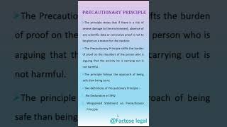 Precautionary Principle  Environmental Law  environmentallaw law notes [upl. by Nnayllas]