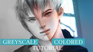 MediBang Greyscale  Blending mode  TUTORIAL [upl. by Jamill]