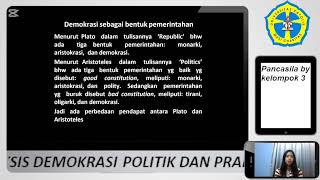 POLITIK DAN PRAKSIS DEMOKRASIPancasila [upl. by Yemane]