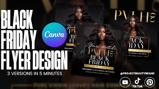 Design With Me in Canva  Black Friday Flyer [upl. by Casavant]