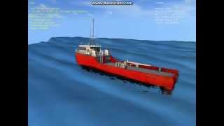 Basic simulation of ship motion in regular waves [upl. by Nossah]