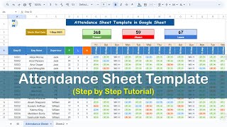 Create Attendance Template in Google Sheet  Complete Process [upl. by Retsub]