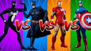 SUPERHEROES COLOR DANCE CHALLENGE Black SpiderMan vs Batman vs Iron Man vs Captain America [upl. by Muriah590]