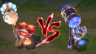 귀염둥이 카페 뽀삐 VS 마법공학 뽀삐 롤 스킨 비교 Cafe Cuties Poppy VS Hextech Poppy Skin Comparison [upl. by Atinej]